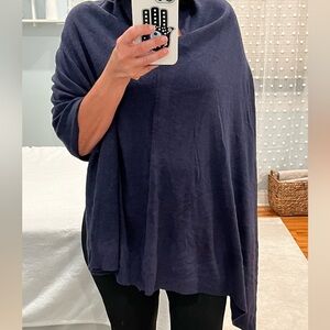 Navy blue A-symmetrical poncho! A must have for any occasion!